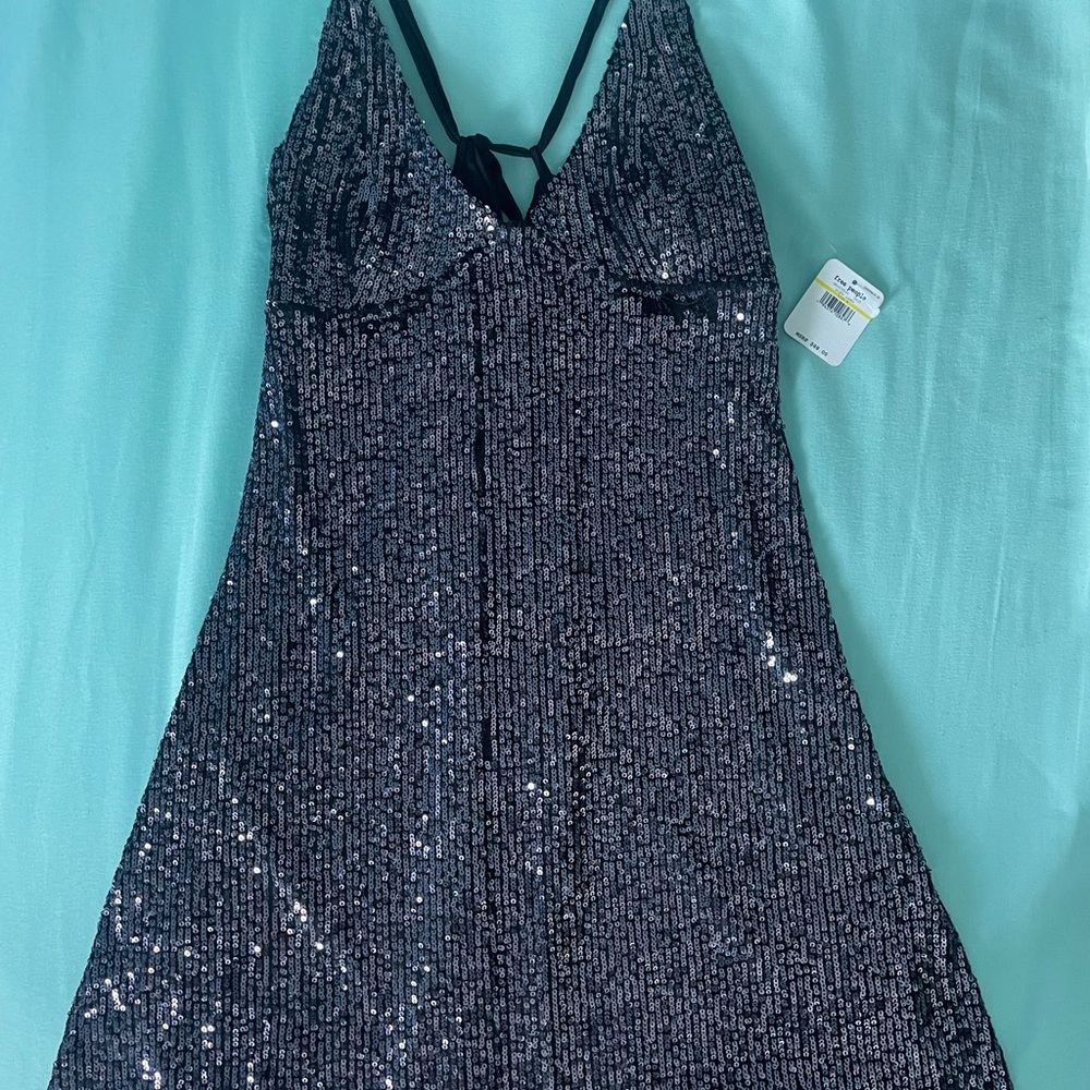Free People Black Sequin Mini Dress